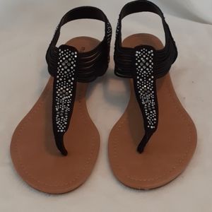 EUC Madden Girl rhinestone embellished black sanda